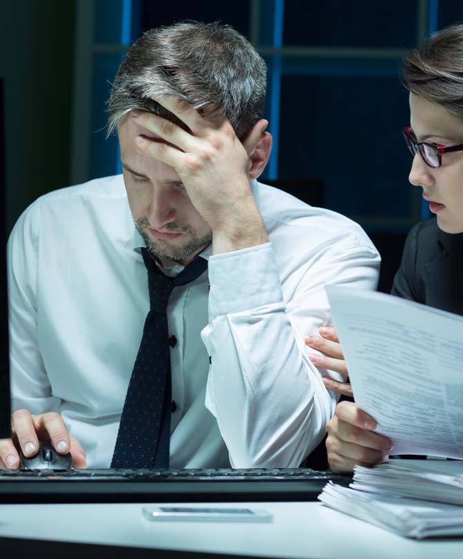 Sleepy-man-and-his-young-assistant-at-working-at-night Sleepy-man-and-his-young-assistant-at-working-at-night
